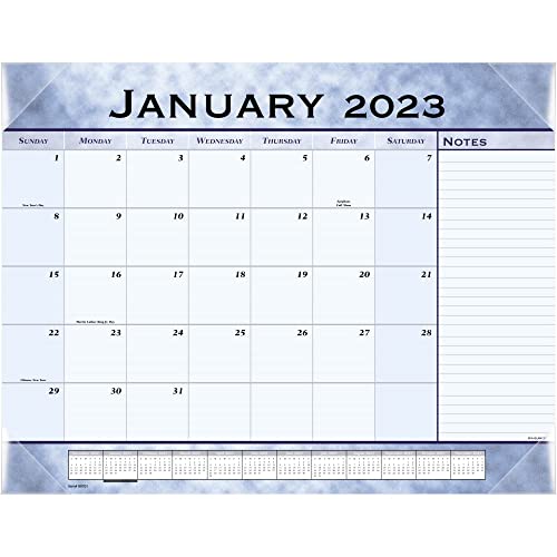 AT-A-GLANCE 2023 RY Slate Blue Monthly Desk Pad, Large, 21 3/4" x 17"