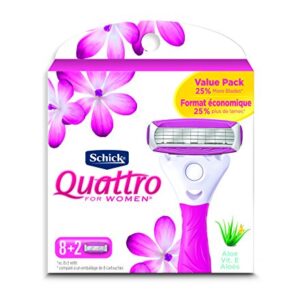 Schick Quattro Ultra Smooth Razor Blade Refills for Women Value Pack, 10 Count