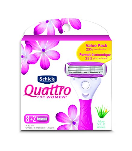 Schick Quattro Ultra Smooth Razor Blade Refills for Women Value Pack, 10 Count