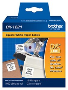 brother dk1221 square paper labels, 1000 labels , white