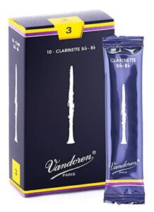 vandoren cr103 bb clarinet traditional reeds strength 3; box of 10