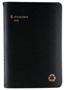 at-a-glance recycled weekly/monthly desk appointment book, 5 x 8 inches, black, 2013 (70-100g-05)