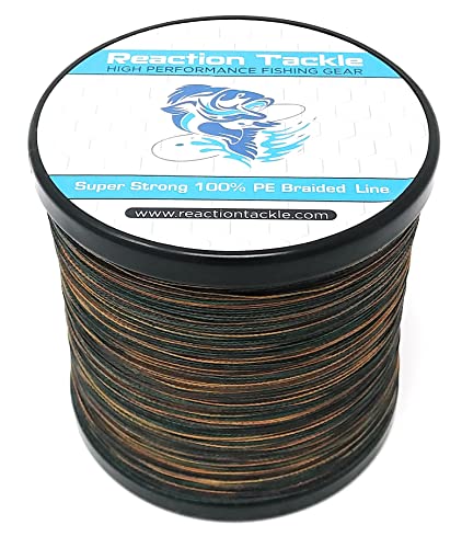 Reaction Tackle Braided Fishing Line Green Camo 65LB 150yd