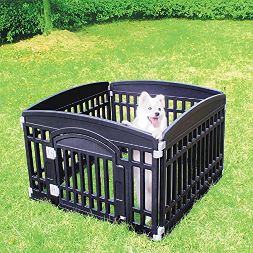 PET SHINEWINGS 4-Panel Pet playpen with Door,Dog playpen Indoor and Outdoor,Dog frence playpen Cat Dog Kennel for Medium and Small Dogs