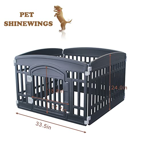 PET SHINEWINGS 4-Panel Pet playpen with Door,Dog playpen Indoor and Outdoor,Dog frence playpen Cat Dog Kennel for Medium and Small Dogs