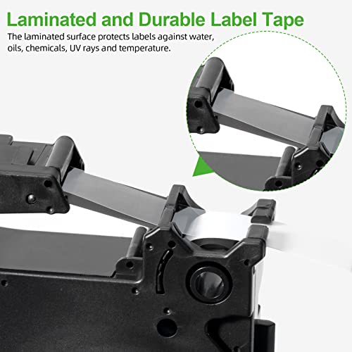 Labelife Compatible Brother P Touch 9mm Label Tape for TZe TZ Tape 9mm 0.35 Laminated White Label Tape TZe-221 TZe221 Work with Brother Ptouch Labeler PT-D210 PT-H110 PT-D400 PT-D600, 3/8 Inch, 4-Pack