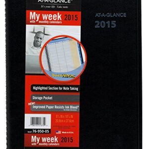 AT-A-GLANCE Weekly and Monthly Planner 2015, Includes QuickNotes, Wirebound, 8.25 x 10.88 Inch Page Size, Black (76-950-05)