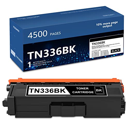 YOISNER TN336BK TN-336 Toner Compatible 1-Pack High Yield TN336 Black Toner Cartridge Replacement for Brother TN336 HL-L8250CDN MFC-L8600CDW 9460CDN L8850CDW Printer (TN3361PK) | Up to 4,500 Pages