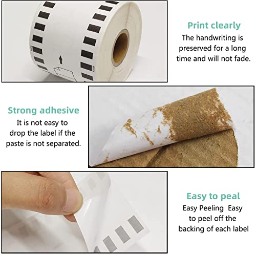 JinyaPack 8 Rolls DK 2205 Continuous Length Paper Tape Labels Replacement for Brother DK-2205 Use with Brother QL Label Printers [8 Rolls + 1 Frame]