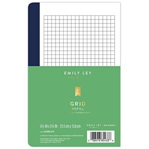 simplified system by emily ley for at-a-glance, undated grid notes refill, 5-1/2″ x 8-1/2″, desk size, loose-leaf, 7 ring (el100g-013)