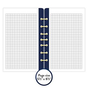 Simplified System by Emily Ley for AT-A-GLANCE, Undated Grid Notes Refill, 5-1/2" x 8-1/2", Desk Size, Loose-Leaf, 7 Ring (EL100G-013)