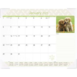 at-a-glance 2023 ry puppies desk pad, large, 21 3/4″ x 17″