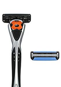 Solimo 5-Blade Razor Refills for Men with Dual Lubrication and Precision Beard Trimmer, 12 Cartridges & 3-Blade MotionSphere Razor for Men with Dual Lubrication, Handle & 2 Cartridges