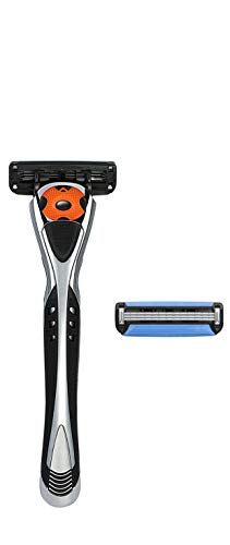 Solimo 5-Blade Razor Refills for Men with Dual Lubrication and Precision Beard Trimmer, 12 Cartridges & 3-Blade MotionSphere Razor for Men with Dual Lubrication, Handle & 2 Cartridges