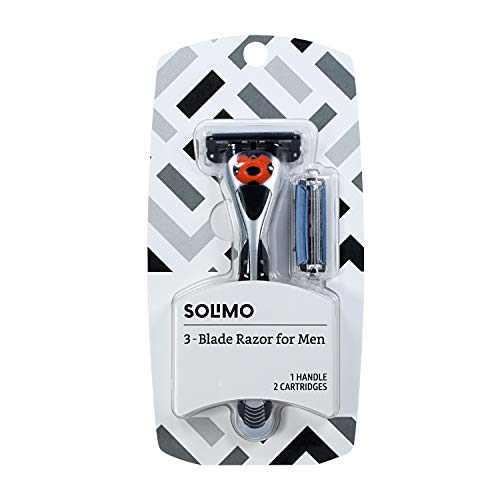 Solimo 5-Blade Razor Refills for Men with Dual Lubrication and Precision Beard Trimmer, 12 Cartridges & 3-Blade MotionSphere Razor for Men with Dual Lubrication, Handle & 2 Cartridges