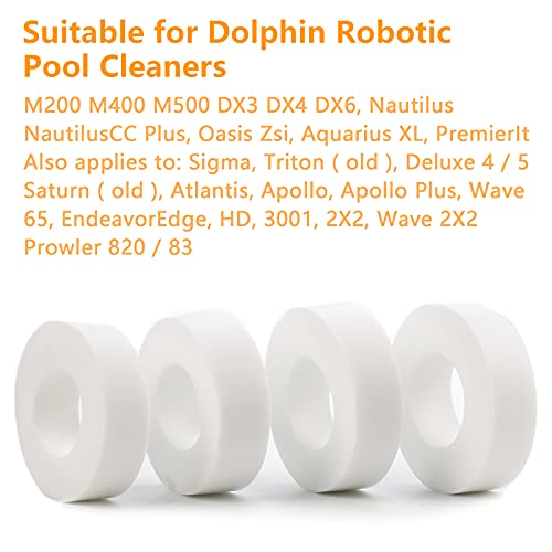 4 Pack Climbing Rings Replacement for Maytronics Dolphin Robotic Pool Cleaners, Compatible with Dolphin Nautilus CC Plus M200 M400 M500 DX3 DX4 DX6 Sigma Premier and More (Part Number 6101611-R4)