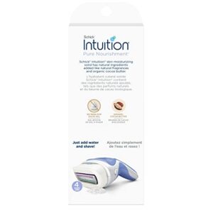 Schick Intuition Pure Nourishment Razors for Women | 1 Razor & 2 Intuition Razor Blades Refill with Organic Cocoa Butter