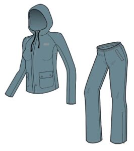 coleman womens pvc/poly rain suit, light blue, x-large