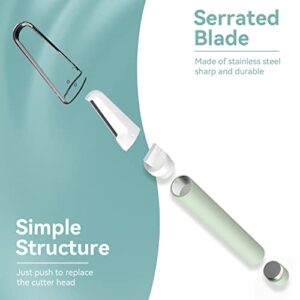 Dermaplaning Tool for Women Face Exfoliation, Durable Eyebrow Razors with 4 Replaceable Blades, Face Razors for Women Peach Fuzz and Dead Skin, Green