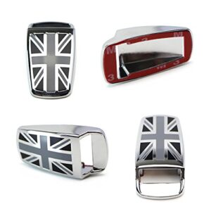 iJDMTOY (2) Black UK Union Jack Style Window Wiper Washer Spray Nozzle Covers Compatible With All MINI Cooper Models