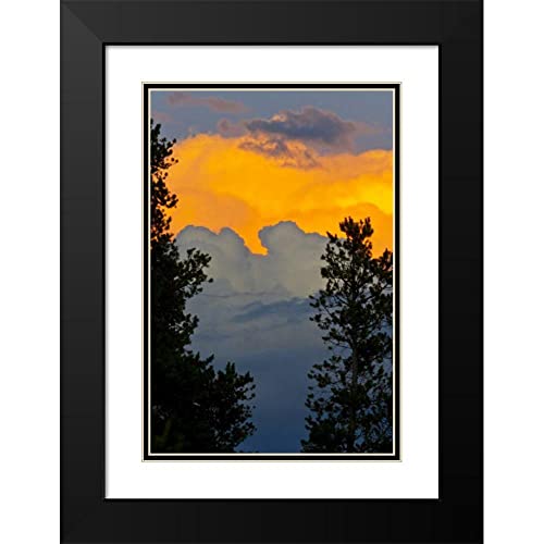ArtDirect CO, Frisco Thunderstorm Over The Rocky MTS 17x24 Black Modern Wood Framed with Double Matting Museum Art Print by Lord, Fred