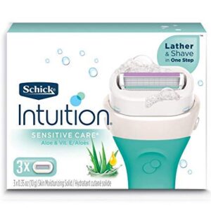 new schick intuition sensitive care moisturizing razor blade refills for women with natural aloe 12 count (limited edition)