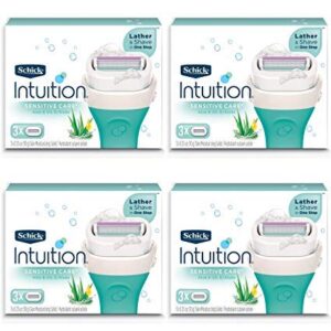 NEW Schick Intuition Sensitive Care Moisturizing Razor Blade Refills for Women with Natural Aloe 12 Count (Limited Edition)