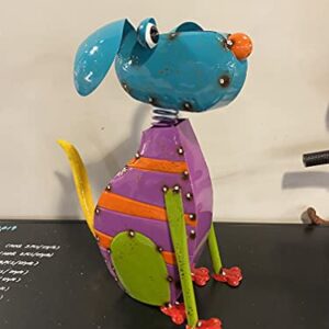 Continental Art Center Inc. CAC20708B Fun Colorful Metal Cute Garden Statue, Dog, Multicolor