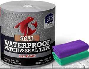 waterproof patch & seal tape 4″ x 10 feet, waterproof fix repair tape heavy duty duct tape under water tape
