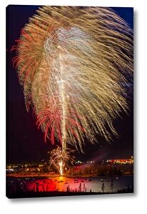 colorado, frisco fireworks display on july 4th -16 by fred lord – 20″ x 30″ canvas art print gallery wrapped – ready to hang