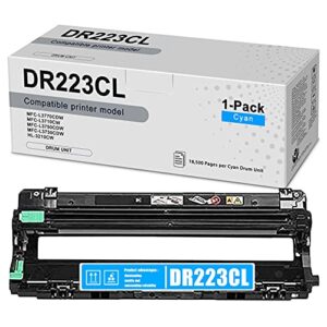 [cyan] 1 pack compatible dr223cl drum unit replacement for brother mfc-l3770cdw hl-3210cw 3230cdw 3290cdw printer drum.