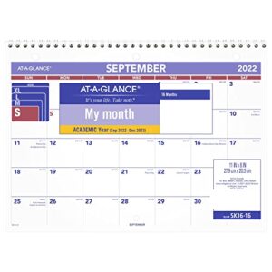 at-a-glance 2022-2023 wall & desk calendar, monthly academic, 11″ x 8″, small (sk1616)