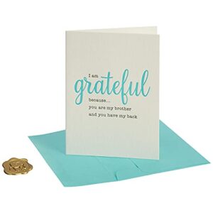 niquea.d happy birthday card, grateful brother letter press (nb-0218), (4.125 x 5.5) vertical