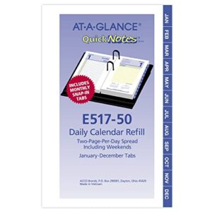 AT-A-GLANCE 2023 Daily Desk Calendar Refill, 3-1/2" x 6", Loose Leaf, QuickNotes (E51750)