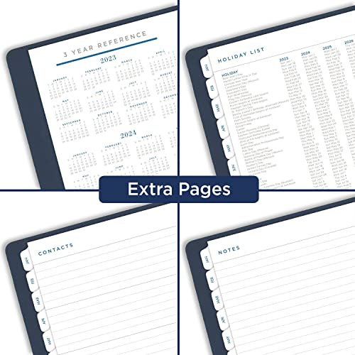 AT-A-GLANCE 2023 Weekly & Monthly Planner, 5-1/2" x 8-1/2", Small, Spiral Bound, Monthly Tabs, Pocket, Signature, Navy (YP20020)