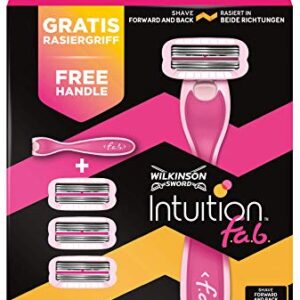 Wilkinson Sword Intuition F.a.b. Value Pack with 3 Free Blades and Shaver – Pack of 3)