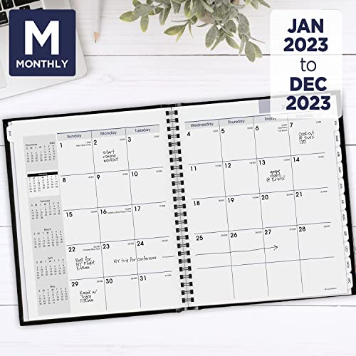 AT-A-GLANCE 2023 Monthly Planner, DayMinder, 7" x 8-1/2", Medium, Monthly Tabs, Hardcover, Black (G400H00)