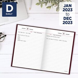 AT-A-GLANCE 2023 Daily Diary, Standard Diary, 5-1/2" x 8", Small, Hardcover, Red (SD38713)