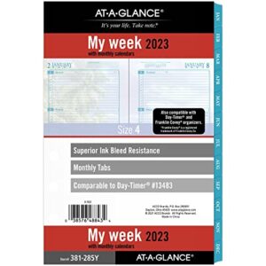 at-a-glance 2023 weekly & monthly planner refill, hourly, 13483 day-timer, 5-1/2″ x 8-1/2″, size 4, monthly tabs, seascapes (381-285y)
