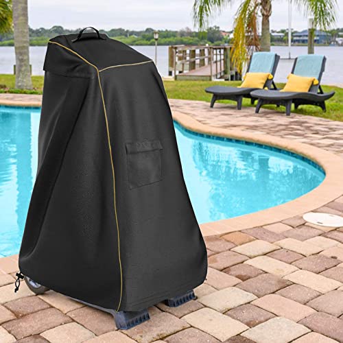 Aacabo Caddy Cover,Robotic Pool Cleaner Cover, Outdoor Waterproof Caddy Cover,Fits Most Brands Robotic Pool Cleaner-Black