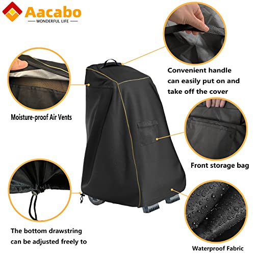 Aacabo Caddy Cover,Robotic Pool Cleaner Cover, Outdoor Waterproof Caddy Cover,Fits Most Brands Robotic Pool Cleaner-Black