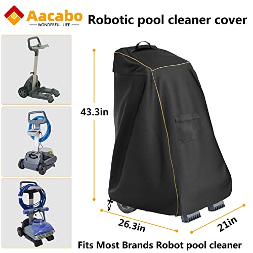 Aacabo Caddy Cover,Robotic Pool Cleaner Cover, Outdoor Waterproof Caddy Cover,Fits Most Brands Robotic Pool Cleaner-Black