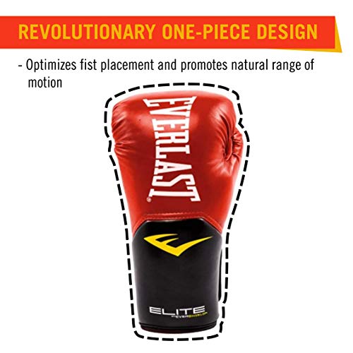 Everlast Elite Pro Style Training Gloves, Red 12 oz