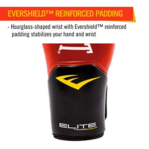 Everlast Elite Pro Style Training Gloves, Red 12 oz