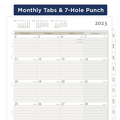 AT-A-GLANCE 2023 Daily Planner Refill, Hourly, 14010 Day-Timer, 8-1/2" x 11", Size 5, Folio Size, One Page Per Day, Loose Leaf, Monthly Tabs (491-125)