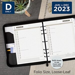 AT-A-GLANCE 2023 Daily Planner Refill, Hourly, 14010 Day-Timer, 8-1/2" x 11", Size 5, Folio Size, One Page Per Day, Loose Leaf, Monthly Tabs (491-125)