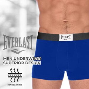 EVERLAST Mens Boxer Briefs, Perfect Boxer Brief for Men, Cotton Stretch Mens Underwear Pack of 6 (Large, Black/Black/Black)