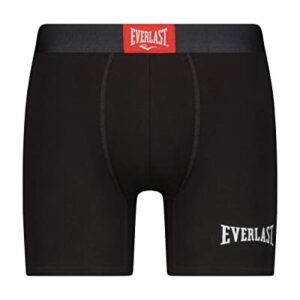 EVERLAST Mens Boxer Briefs, Perfect Boxer Brief for Men, Cotton Stretch Mens Underwear Pack of 6 (Large, Black/Black/Black)