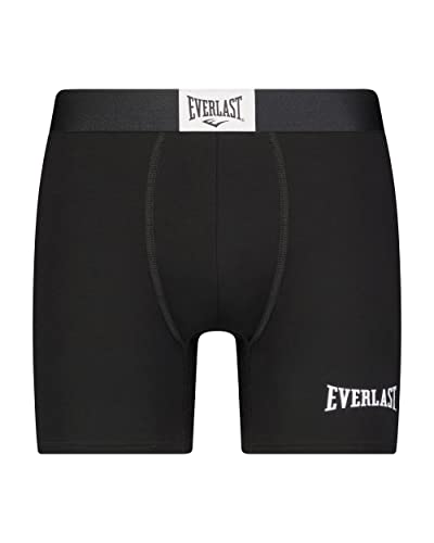 EVERLAST Mens Boxer Briefs, Perfect Boxer Brief for Men, Cotton Stretch Mens Underwear Pack of 6 (Large, Black/Black/Black)