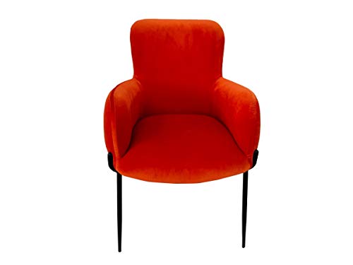 HAINEW Dining Chair Accent Chair, Modrest Frisco Mid-Century Orange Velvet Dining Chair, Modern Creative Chair for Home and Outside, W22 xD25.8 xH31.7, Orange